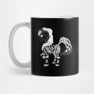 Black Pony Ecopop pattern in zentangle Mug